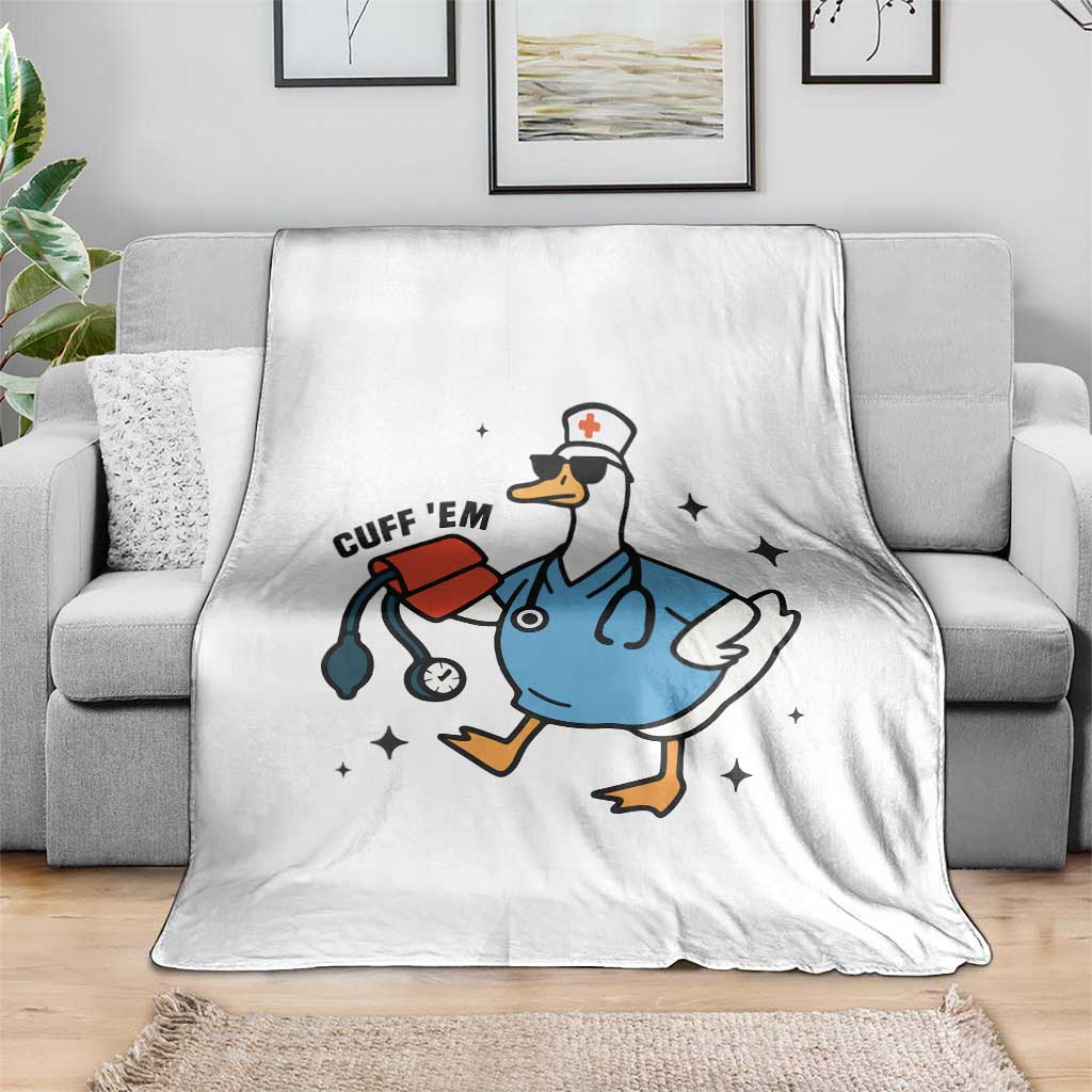 Funny Silly Goose ER Nurse Throw Blanket Cuff 'Em TS14 Print Your Wear