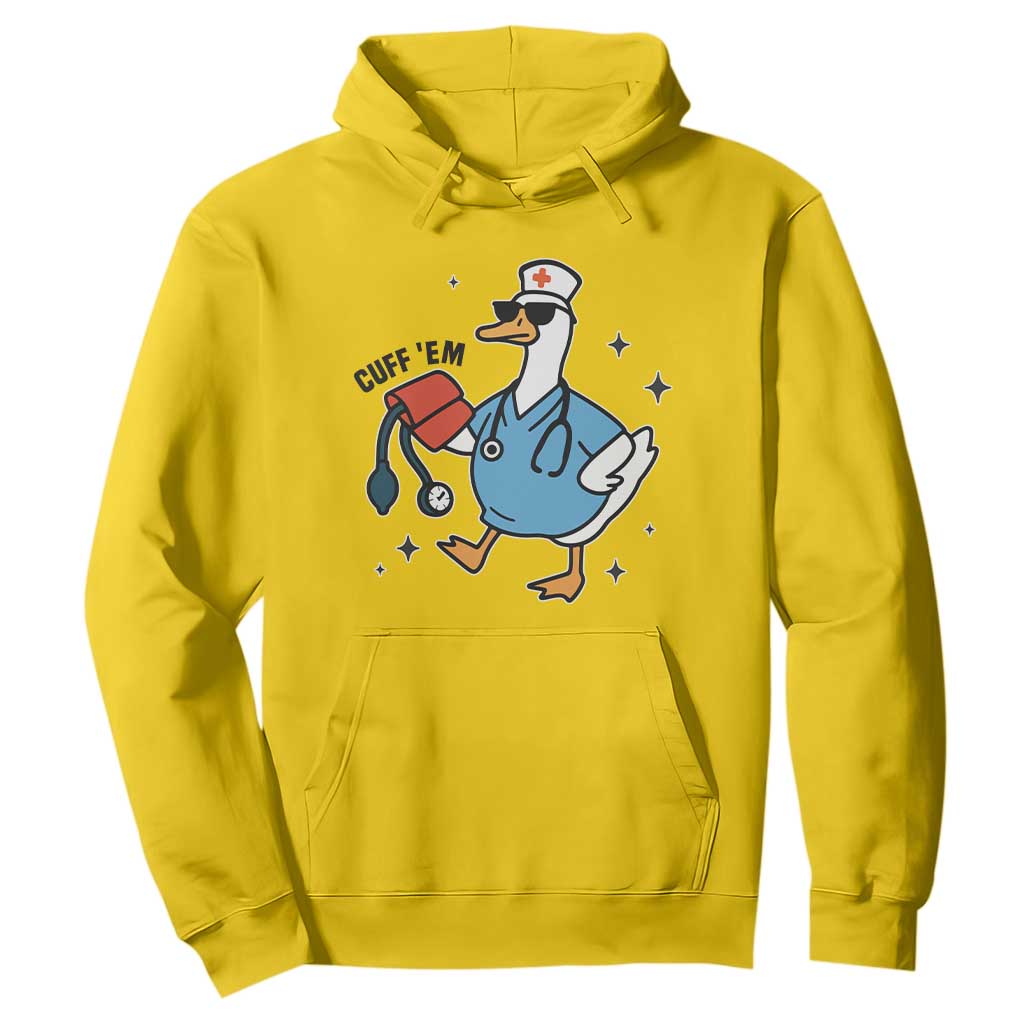 Funny Silly Goose ER Nurse Hoodie Cuff 'Em TS14 Daisy Print Your Wear