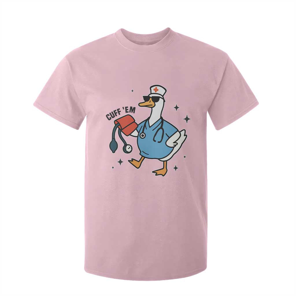 Funny Silly Goose ER Nurse T Shirt For Kid Cuff 'Em TS14 Light Pink Print Your Wear