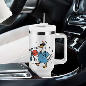 Funny Silly Goose ER Nurse Tumbler With Handle Cuff 'Em TS14 Print Your Wear