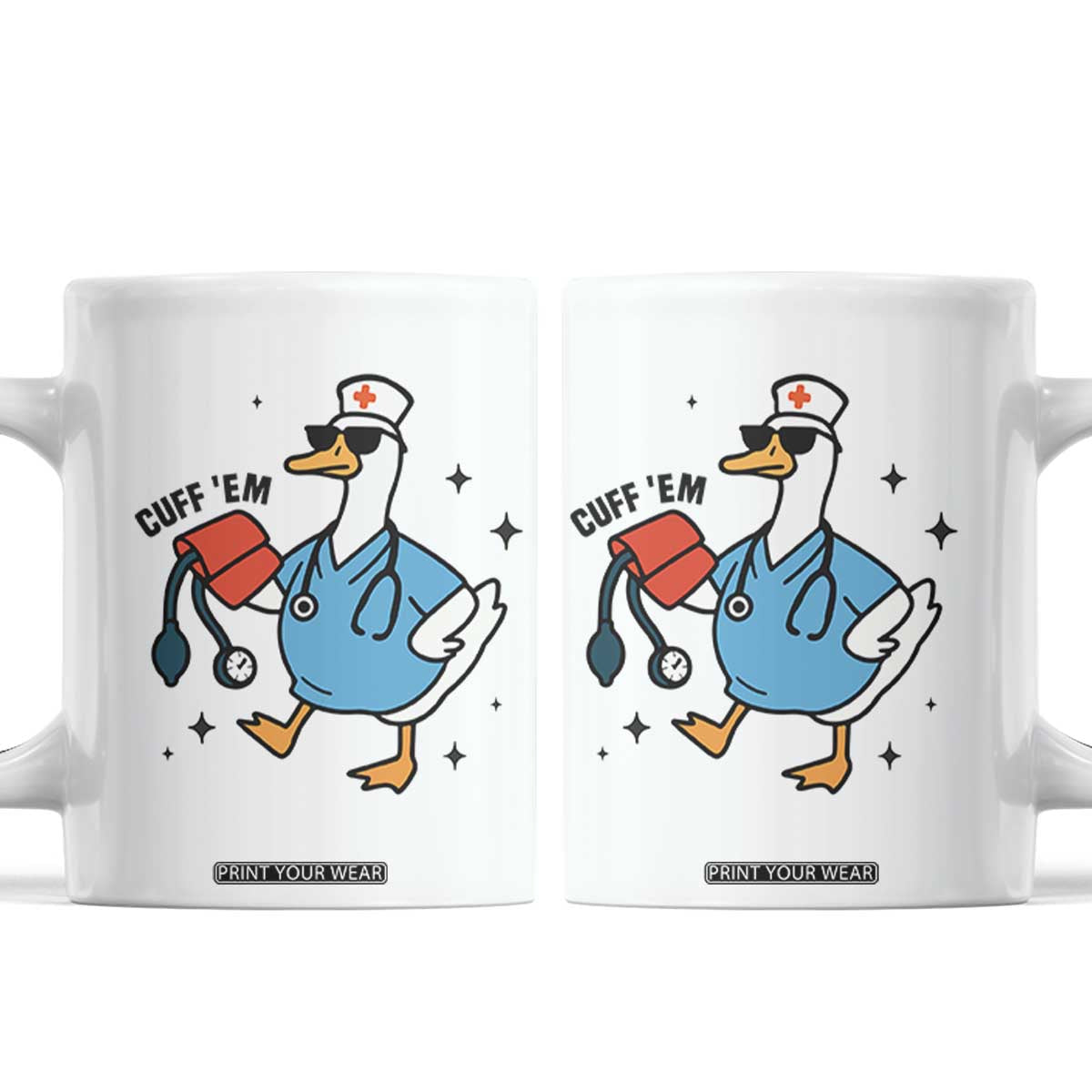 Funny Silly Goose ER Nurse Coffee Mug Cuff 'Em TS14 White Print Your Wear