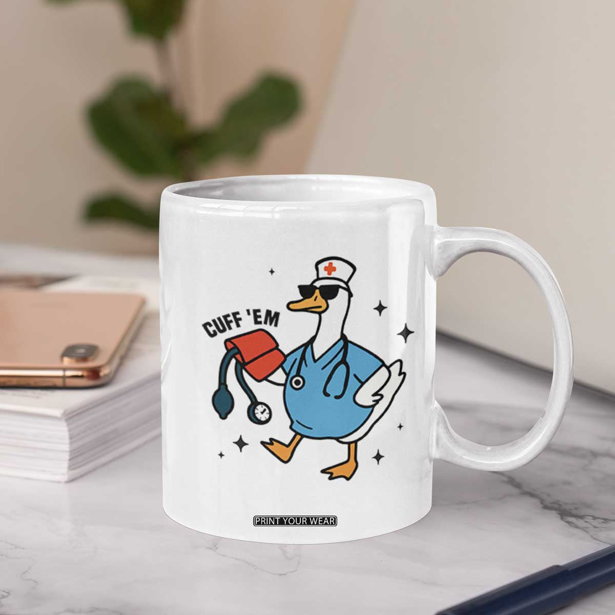 Funny Silly Goose ER Nurse Coffee Mug Cuff 'Em TS14 Print Your Wear