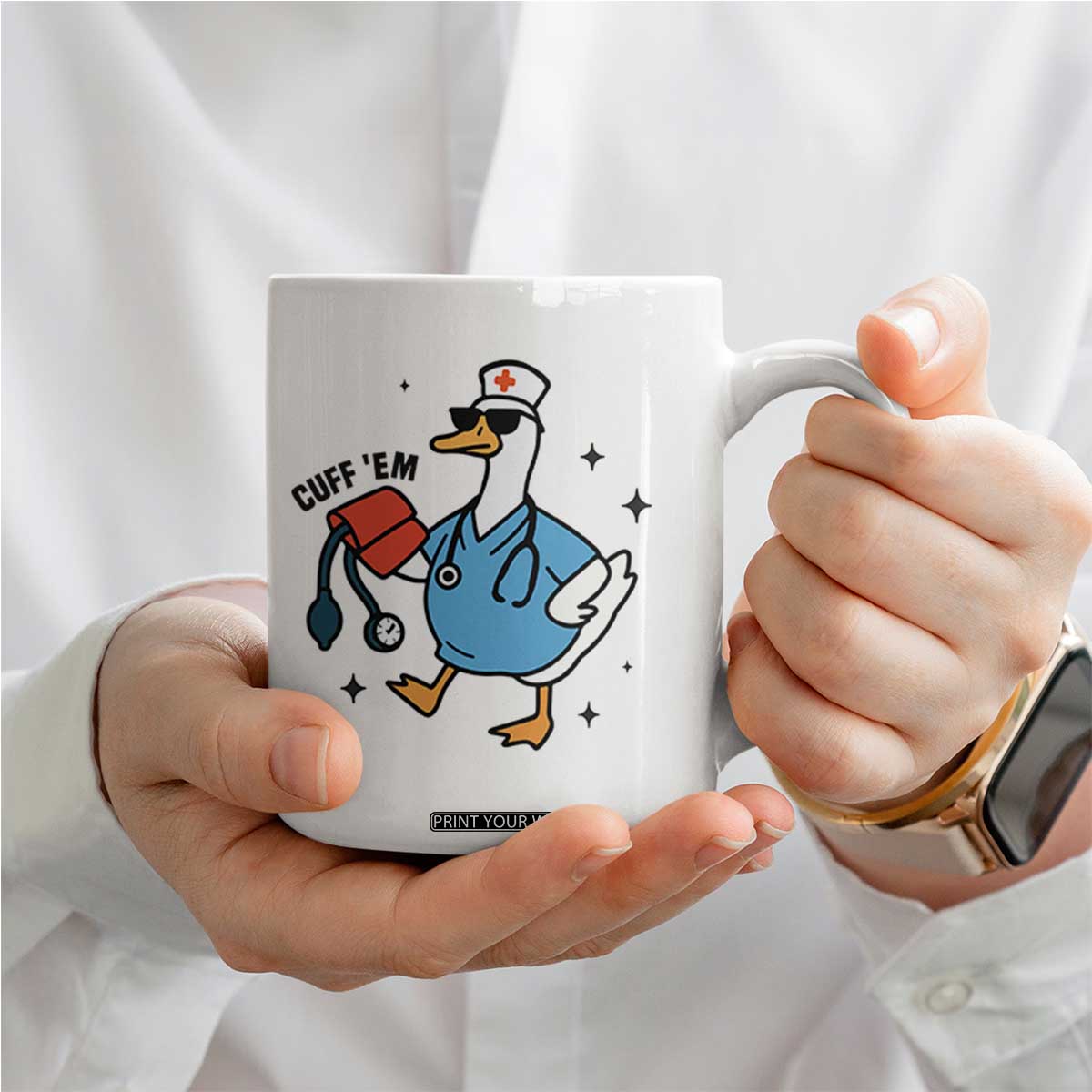 Funny Silly Goose ER Nurse Coffee Mug Cuff 'Em TS14 Print Your Wear
