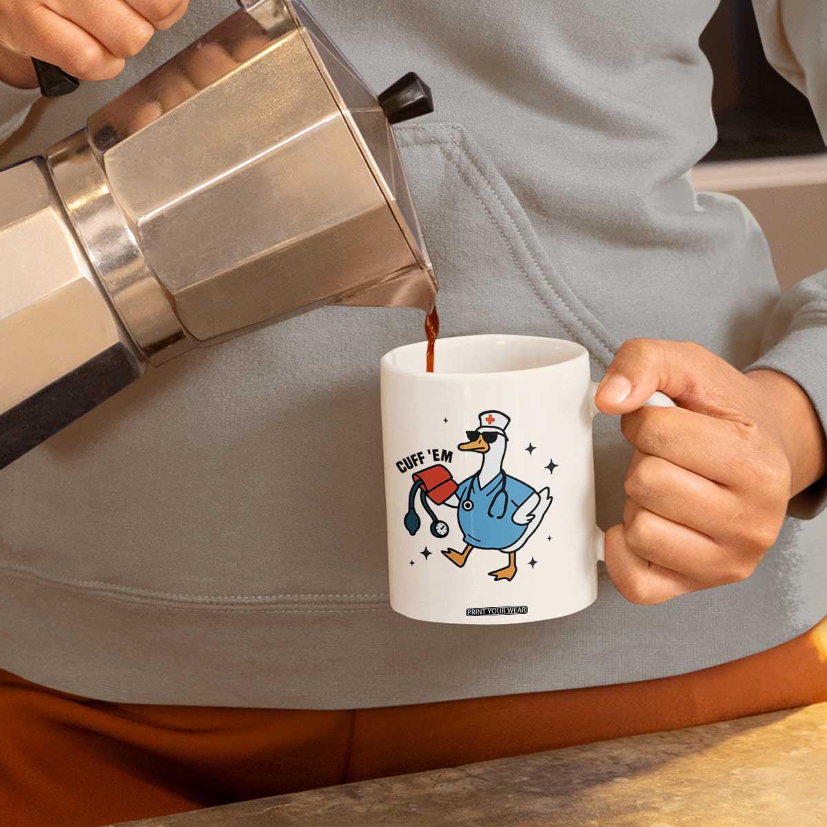 Funny Silly Goose ER Nurse Coffee Mug Cuff 'Em TS14 Print Your Wear