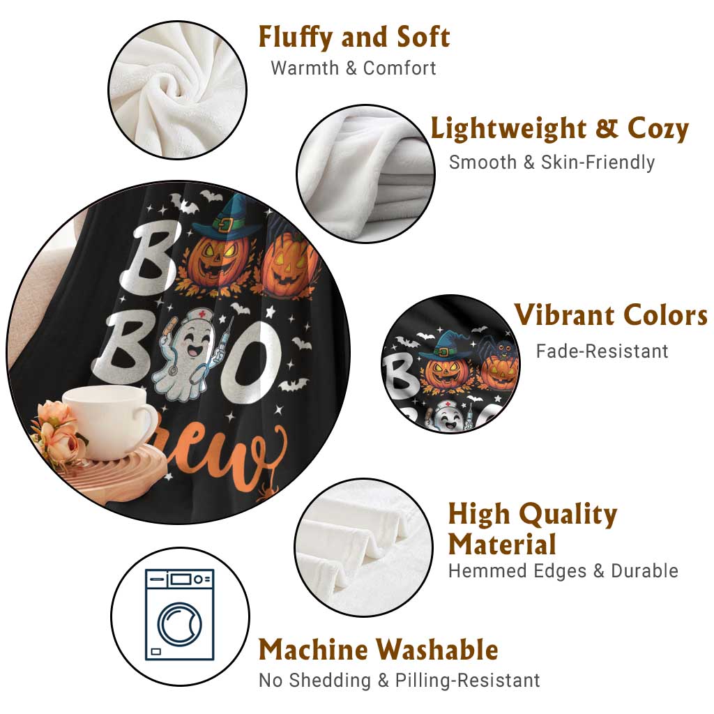 Boo Boo Crew Nurse Ghost Halloween Throw Blanket TS14 Print Your Wear