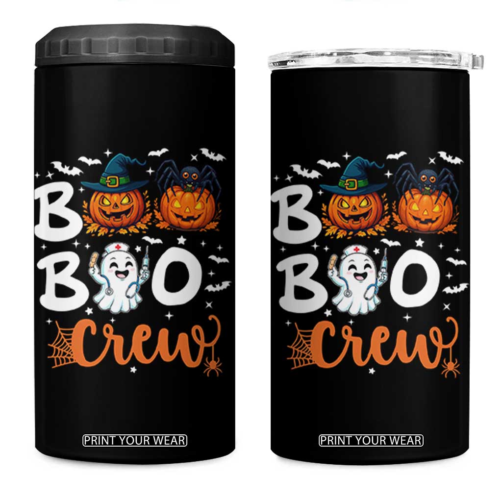 Boo Boo Crew Nurse Ghost Halloween 4 in 1 Can Cooler Tumbler TS14 One Size: 16 oz Black Print Your Wear