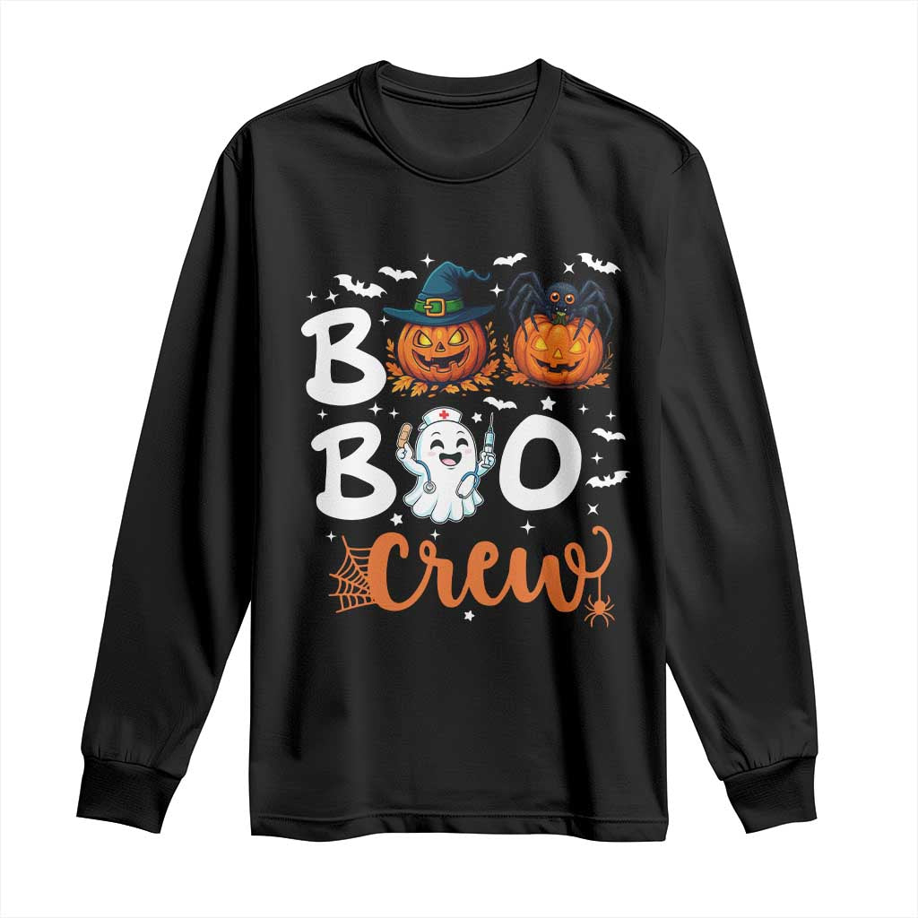 Boo Boo Crew Nurse Ghost Halloween Long Sleeve Shirt TS14 Black Print Your Wear