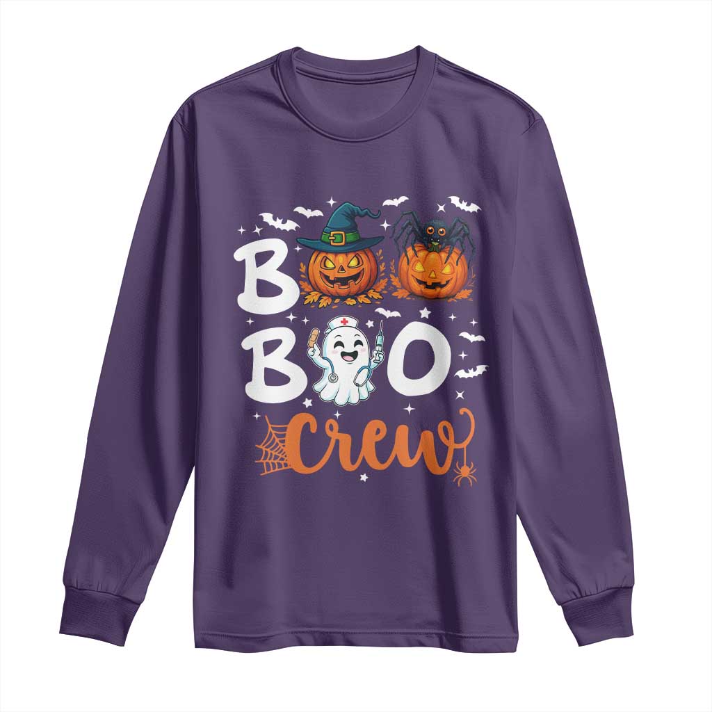 Boo Boo Crew Nurse Ghost Halloween Long Sleeve Shirt TS14 Purple Print Your Wear