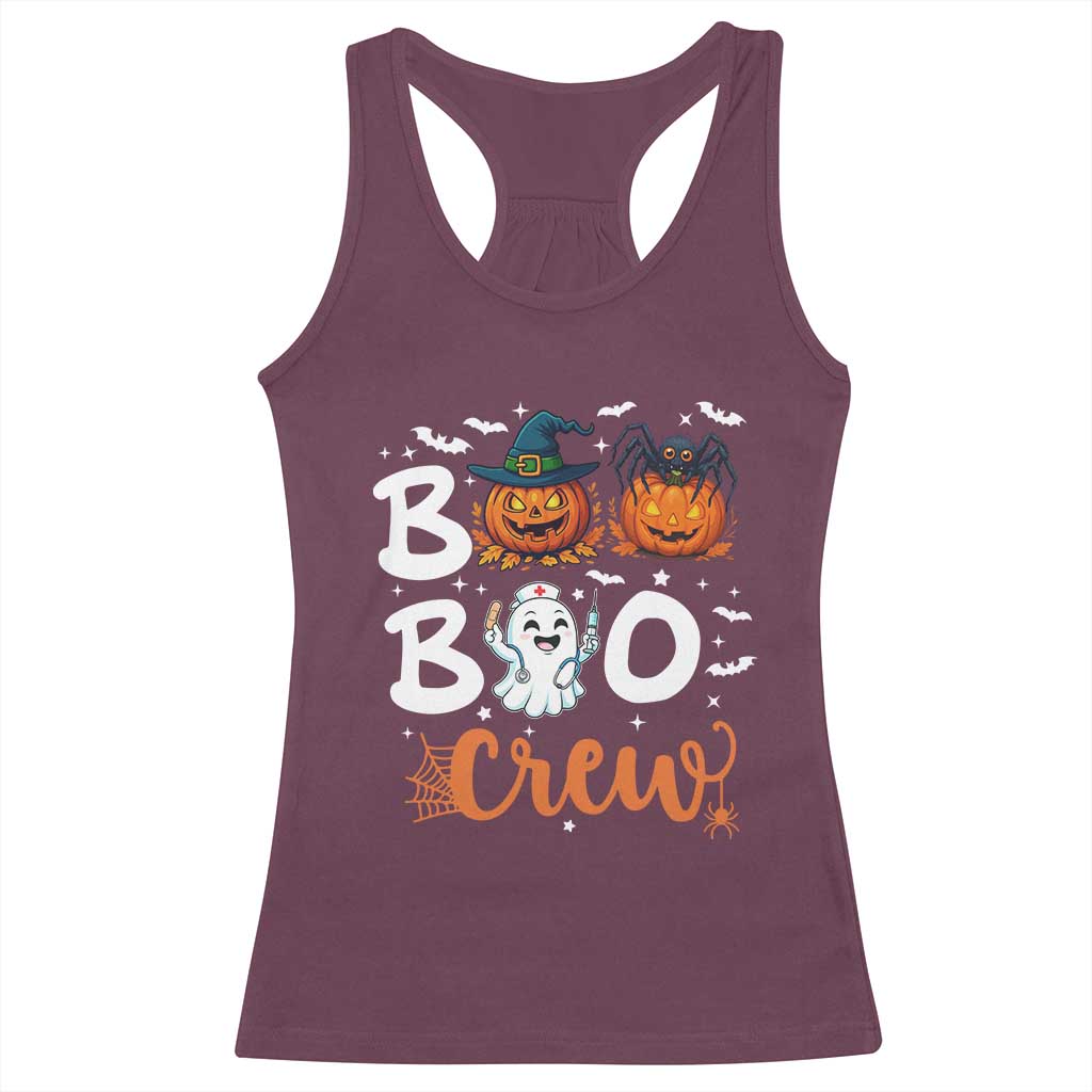 Boo Boo Crew Nurse Ghost Halloween Racerback Tank Top TS14 Maroon Print Your Wear