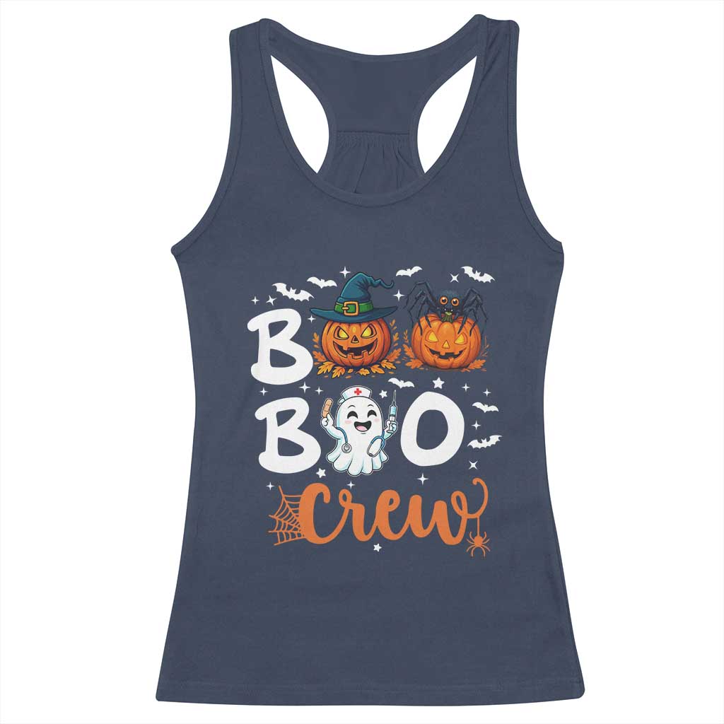 Boo Boo Crew Nurse Ghost Halloween Racerback Tank Top TS14 Navy Print Your Wear