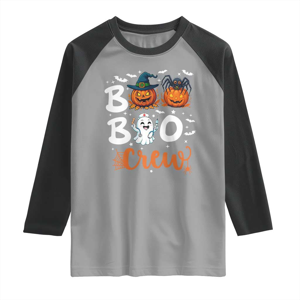 Boo Boo Crew Nurse Ghost Halloween Raglan Shirt TS14 Sport Gray Black Print Your Wear