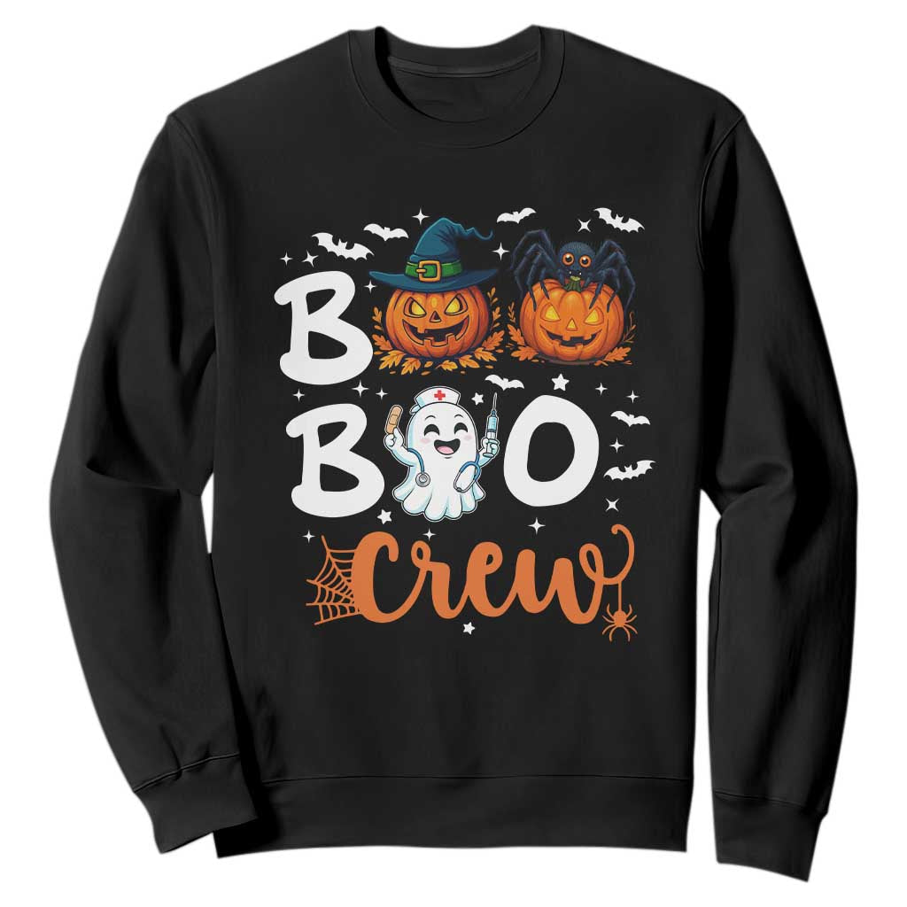 Boo Boo Crew Nurse Ghost Halloween Sweatshirt TS14 Black Print Your Wear