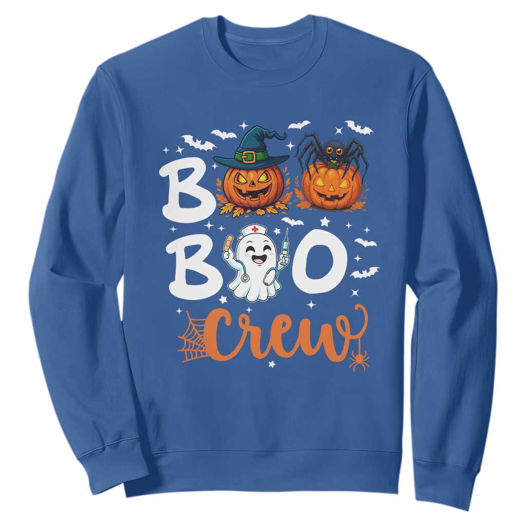 Boo Boo Crew Nurse Ghost Halloween Sweatshirt TS14 Royal Blue Print Your Wear