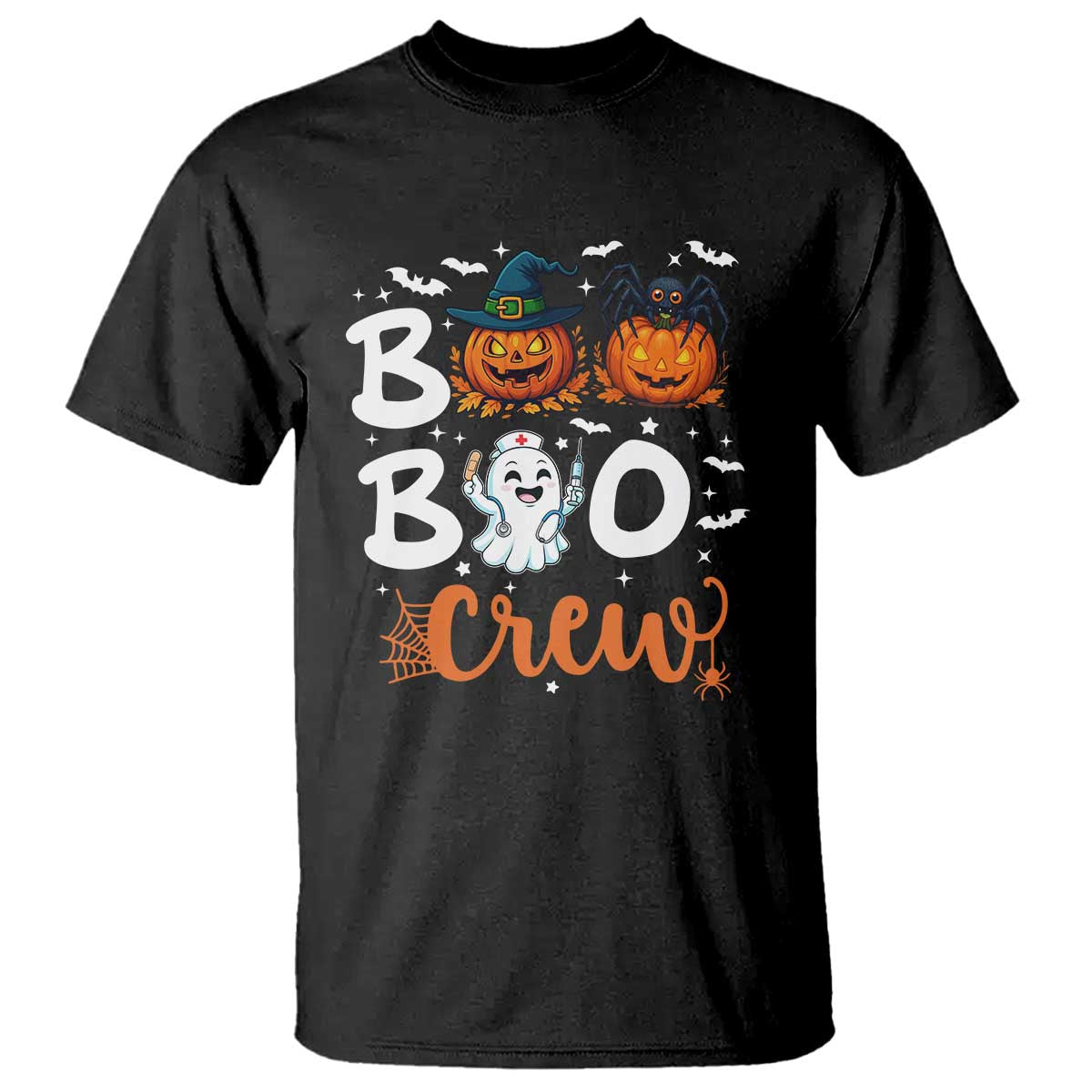 Boo Boo Crew Nurse Ghost Halloween T Shirt TS14 Black Print Your Wear