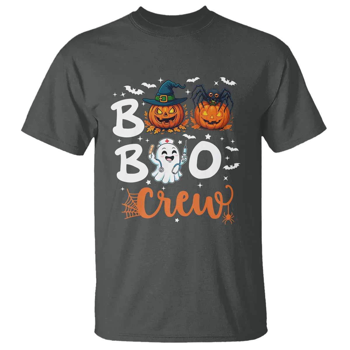Boo Boo Crew Nurse Ghost Halloween T Shirt TS14 Dark Heather Print Your Wear