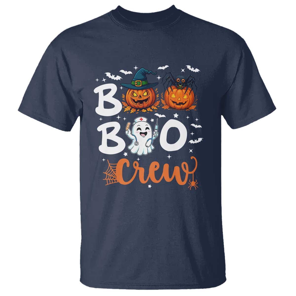 Boo Boo Crew Nurse Ghost Halloween T Shirt TS14 Navy Print Your Wear