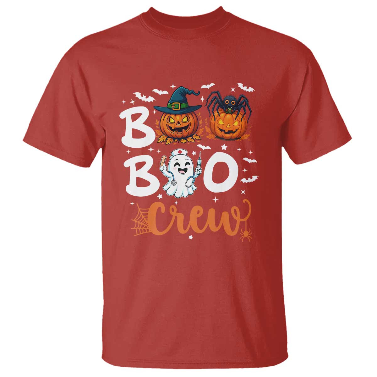 Boo Boo Crew Nurse Ghost Halloween T Shirt TS14 Red Print Your Wear