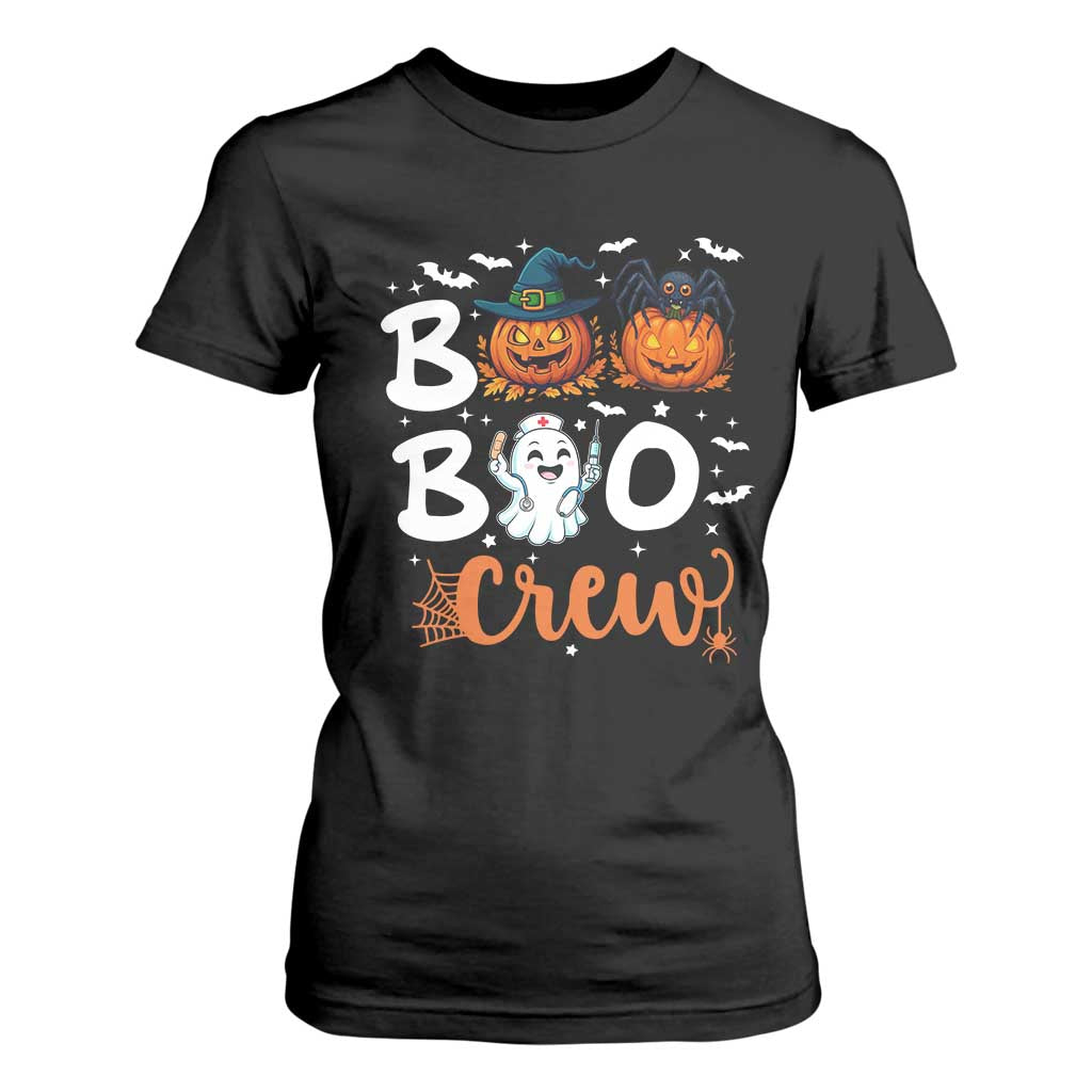 Boo Boo Crew Nurse Ghost Halloween T Shirt For Women TS14 Black Print Your Wear