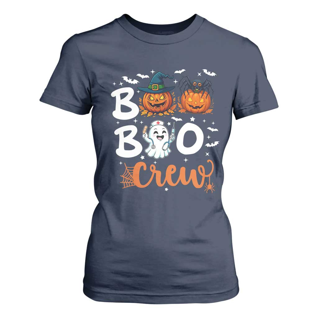 Boo Boo Crew Nurse Ghost Halloween T Shirt For Women TS14 Navy Print Your Wear