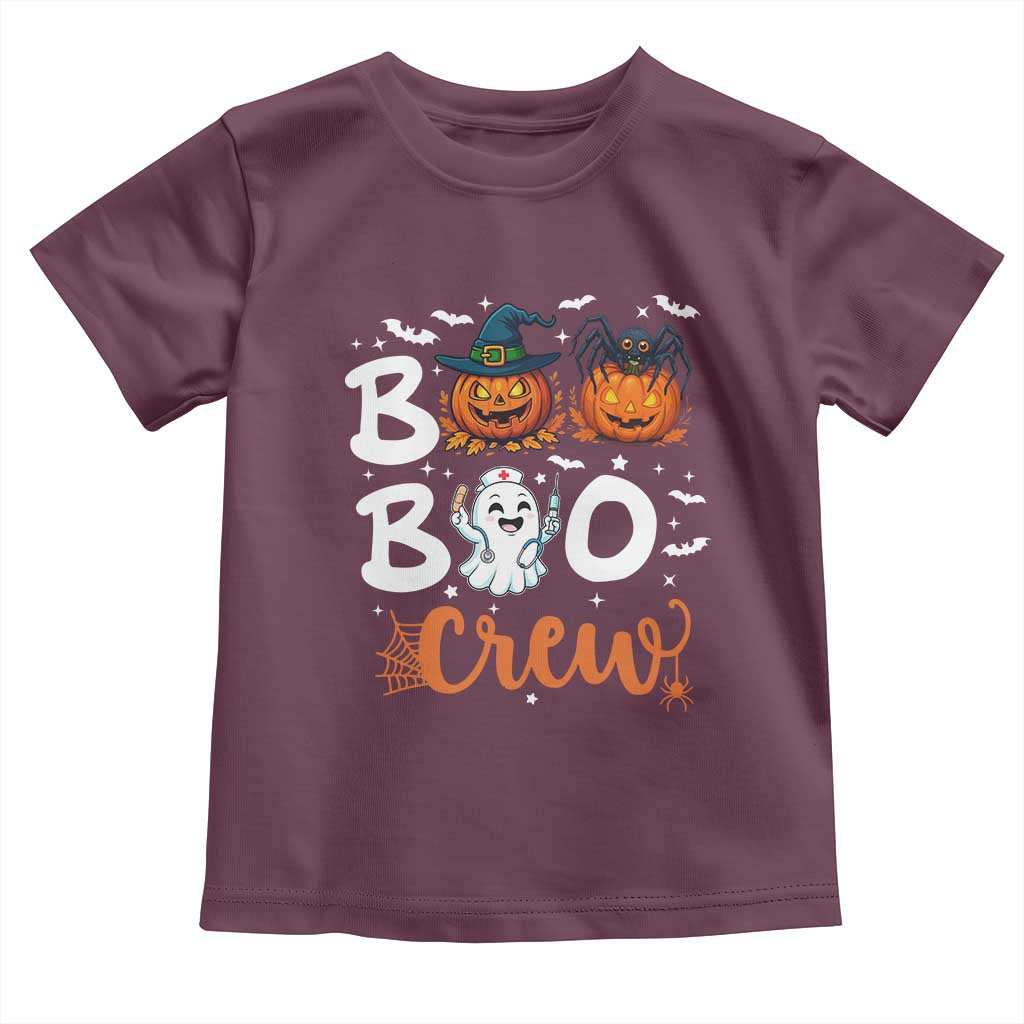 Boo Boo Crew Nurse Ghost Halloween Toddler T Shirt TS14 Maroon Print Your Wear