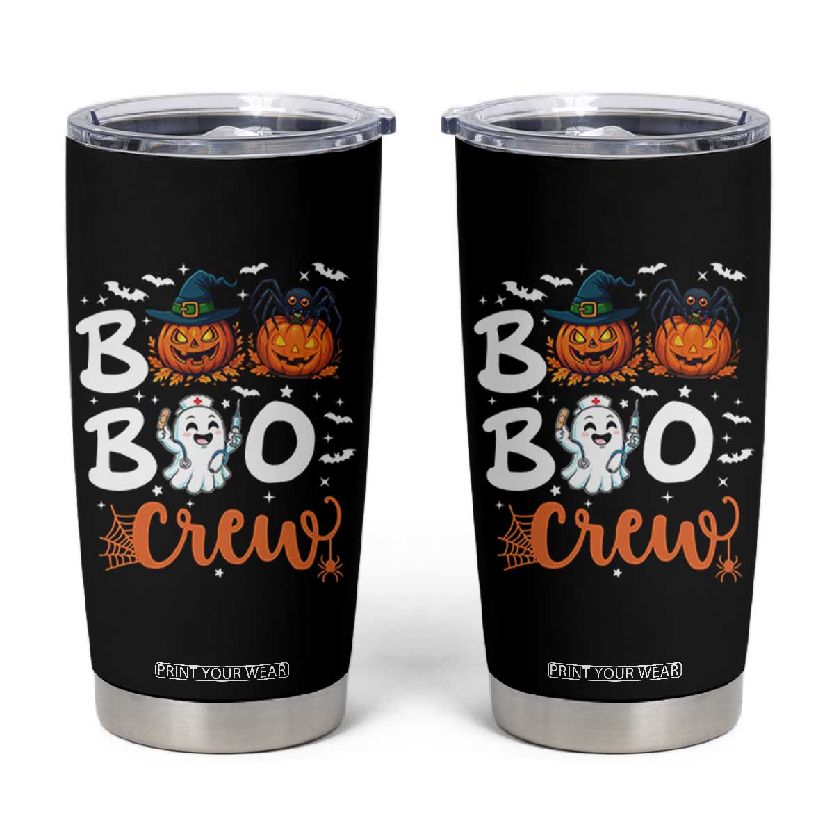 Boo Boo Crew Nurse Ghost Halloween Tumbler Cup TS14 Black Print Your Wear