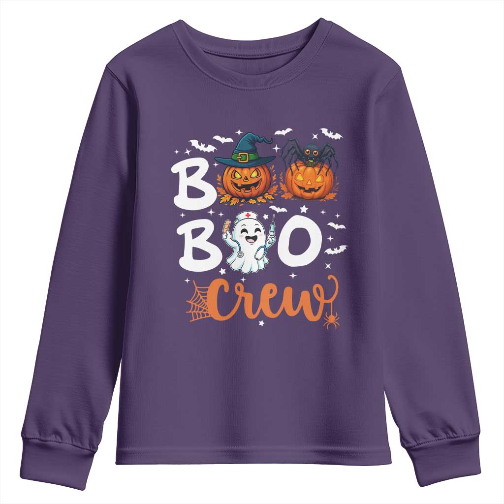Boo Boo Crew Nurse Ghost Halloween Youth Sweatshirt TS14 Purple Print Your Wear