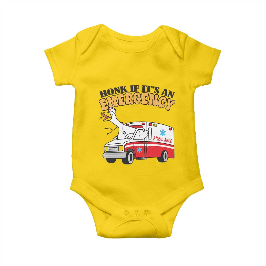 Registered Goose Nurse Baby Onesie Honk If It Is An Emergency TS14 Daisy Print Your Wear