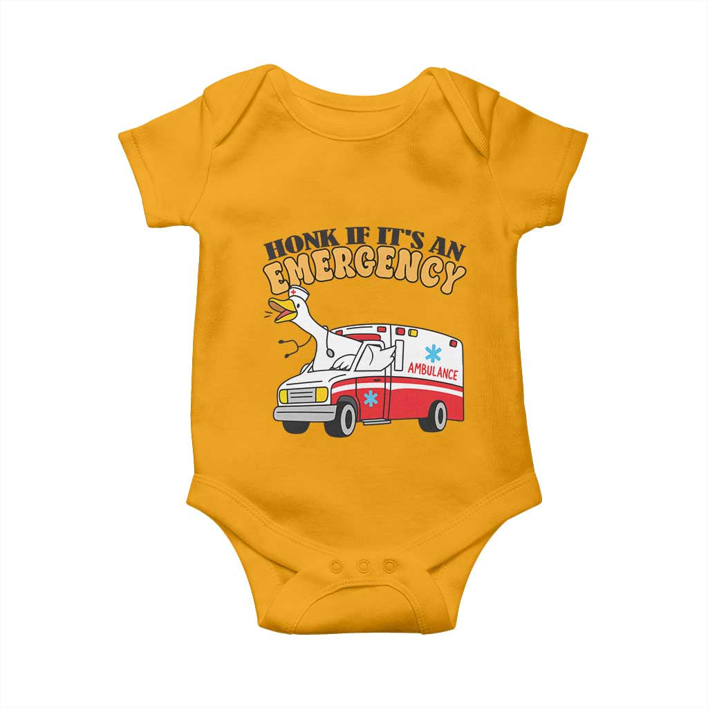 Registered Goose Nurse Baby Onesie Honk If It Is An Emergency TS14 Gold Print Your Wear