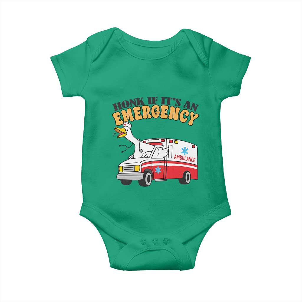 Registered Goose Nurse Baby Onesie Honk If It Is An Emergency TS14 Irish Green Print Your Wear