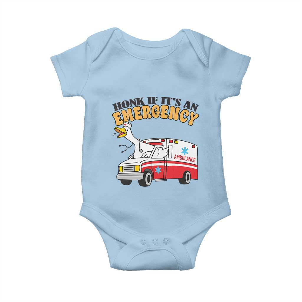 Registered Goose Nurse Baby Onesie Honk If It Is An Emergency TS14 Light Blue Print Your Wear