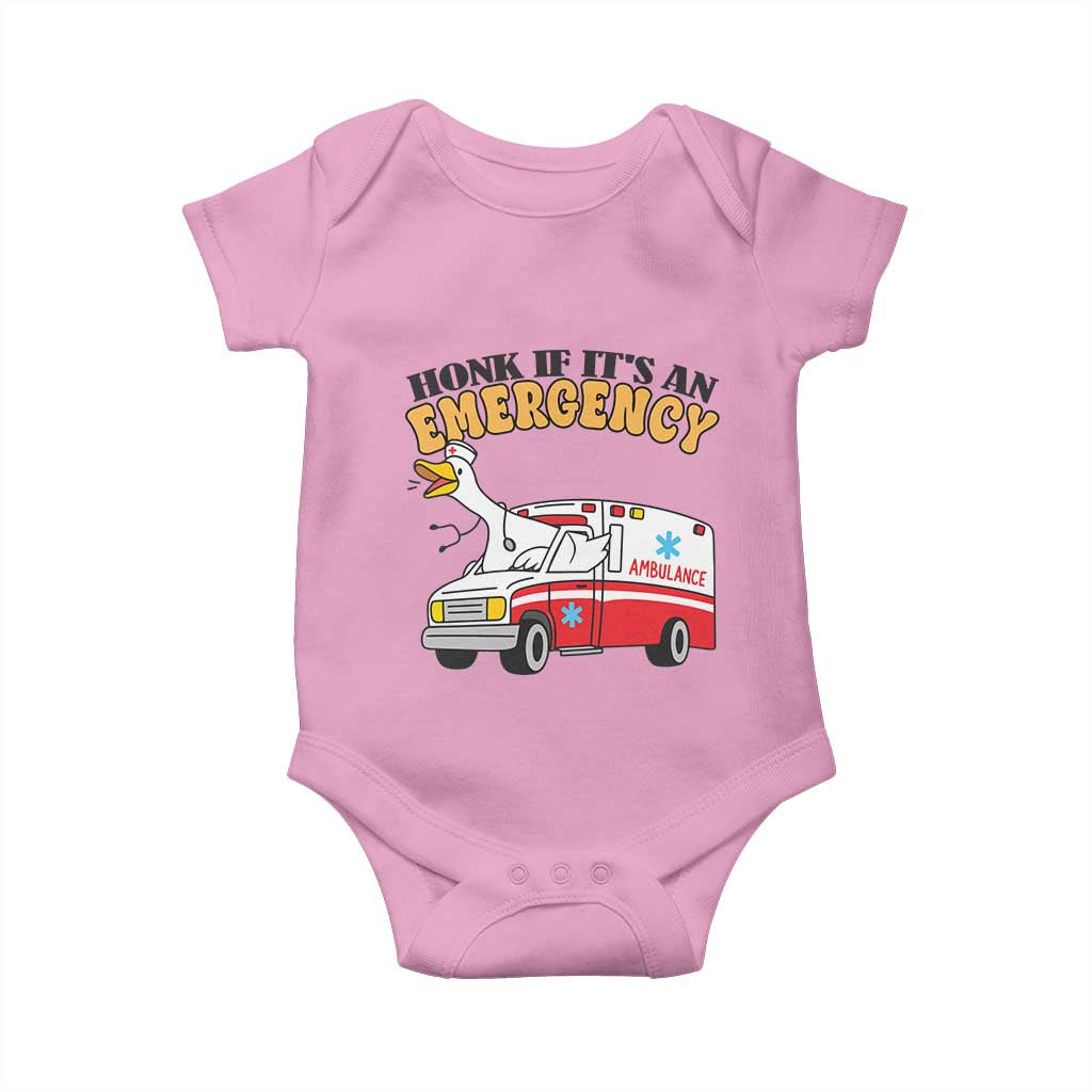 Registered Goose Nurse Baby Onesie Honk If It Is An Emergency TS14 Light Pink Print Your Wear