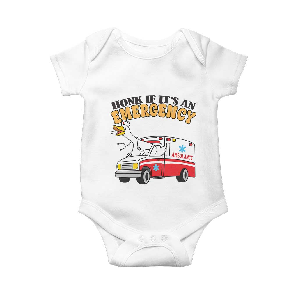 Registered Goose Nurse Baby Onesie Honk If It Is An Emergency TS14 White Print Your Wear
