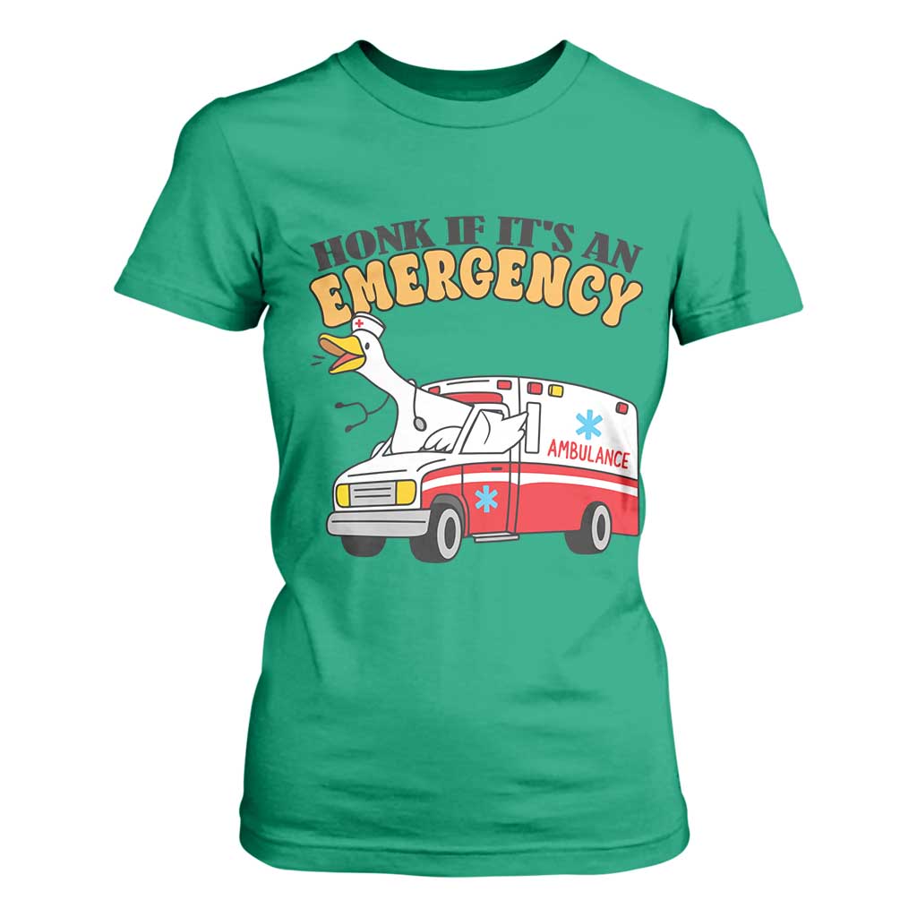 Registered Goose Nurse T Shirt For Women Honk If It Is An Emergency TS14 Irish Green Print Your Wear