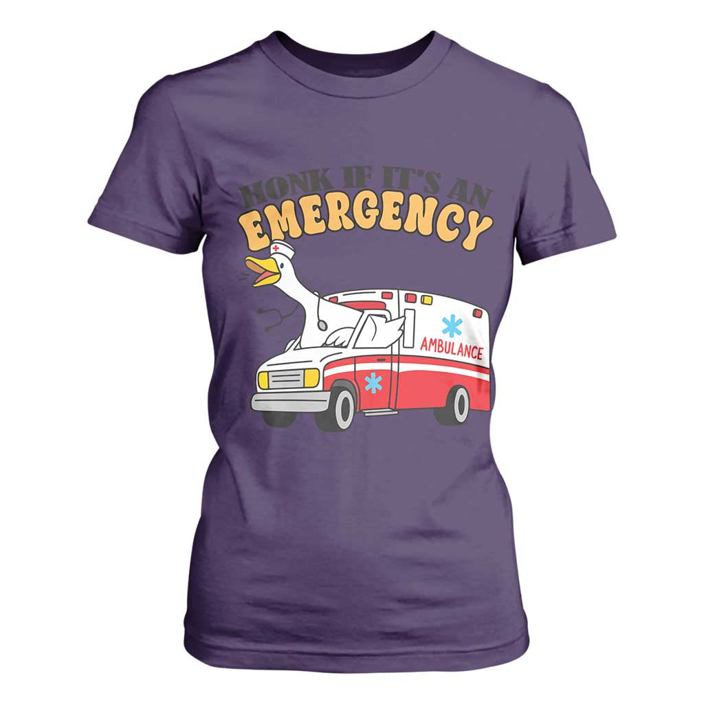 Registered Goose Nurse T Shirt For Women Honk If It Is An Emergency TS14 Purple Print Your Wear