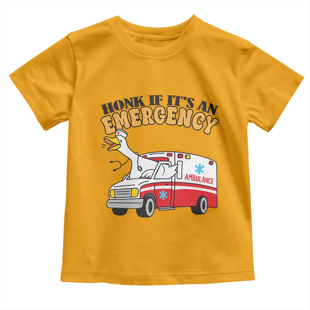 Registered Goose Nurse Toddler T Shirt Honk If It Is An Emergency TS14 Gold Print Your Wear
