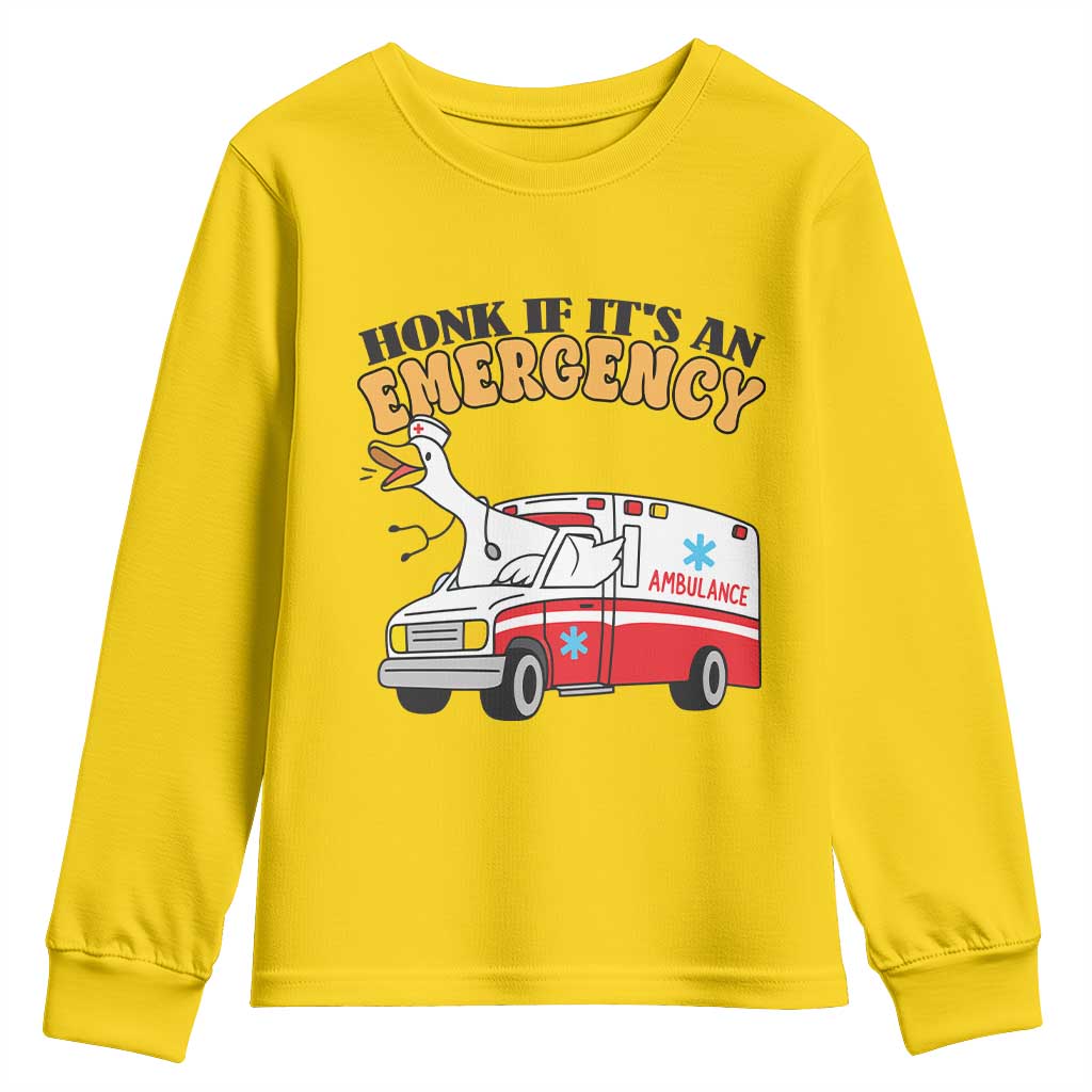 Registered Goose Nurse Youth Sweatshirt Honk If It Is An Emergency TS14 Daisy Print Your Wear