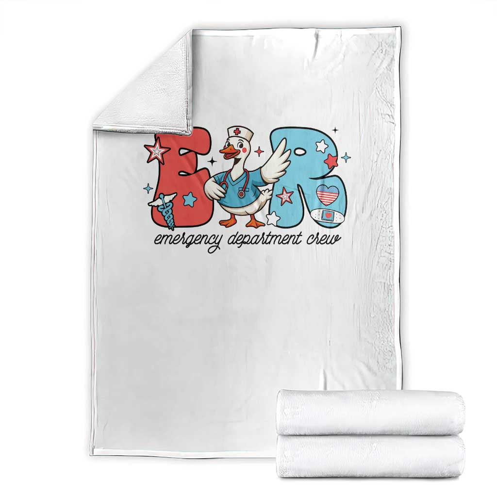 ER Nurse Silly Goose Throw Blanket Funny Emergency Department TS14 White Print Your Wear