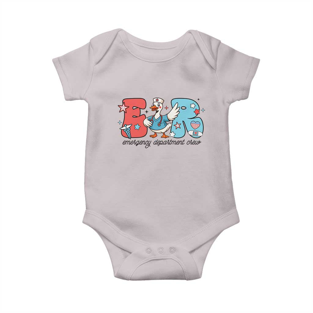 ER Nurse Silly Goose Baby Onesie Funny Emergency Department TS14 Ice Gray Print Your Wear