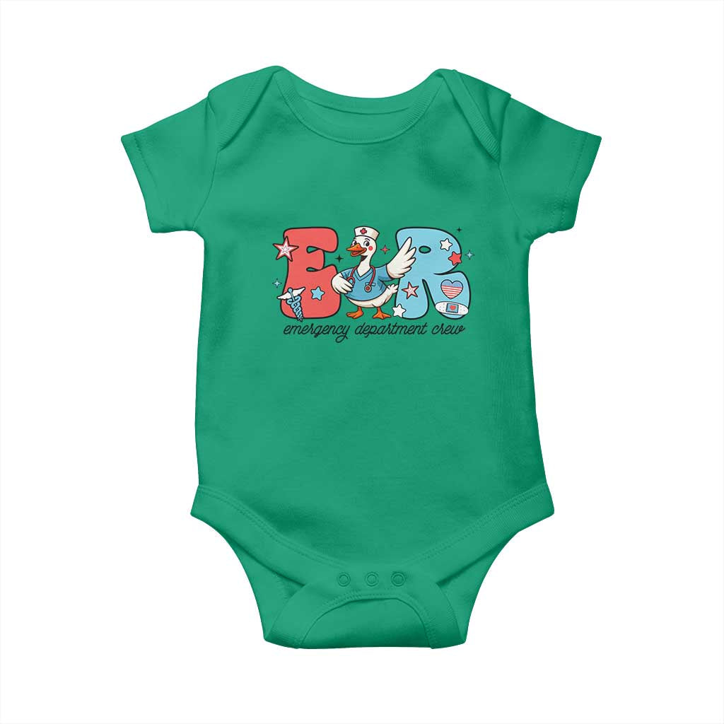 ER Nurse Silly Goose Baby Onesie Funny Emergency Department TS14 Irish Green Print Your Wear