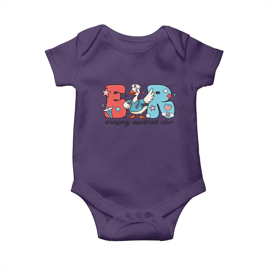 ER Nurse Silly Goose Baby Onesie Funny Emergency Department TS14 Purple Print Your Wear