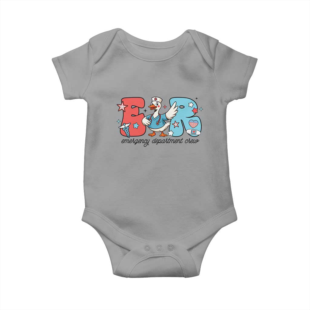 ER Nurse Silly Goose Baby Onesie Funny Emergency Department TS14 Sport Gray Print Your Wear