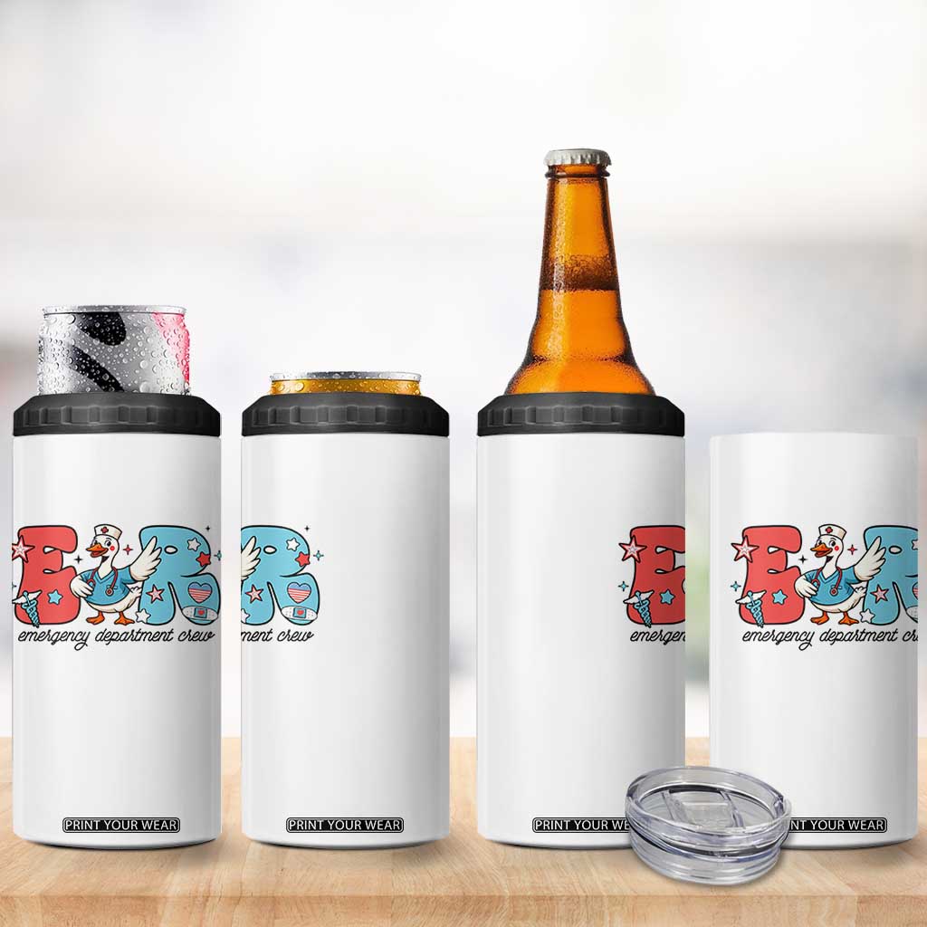 ER Nurse Silly Goose 4 in 1 Can Cooler Tumbler Funny Emergency Department TS14 Print Your Wear