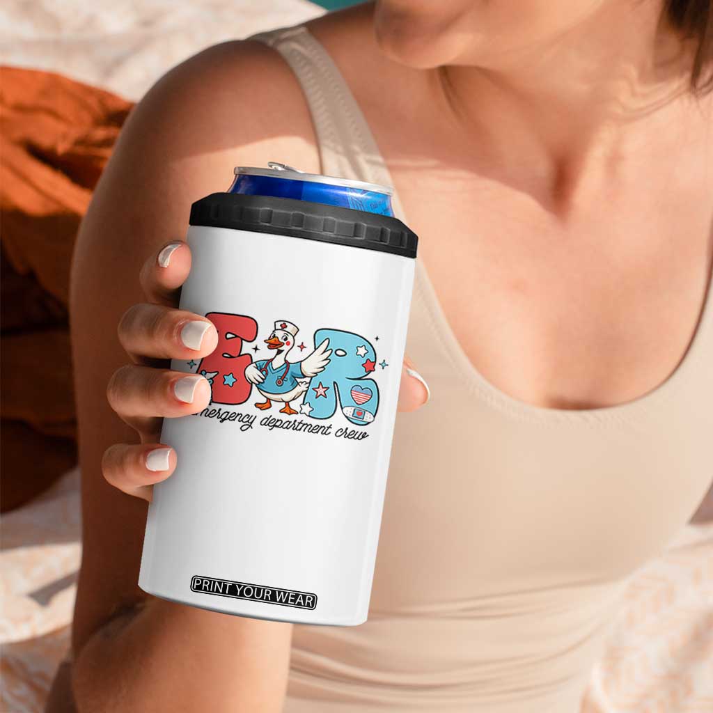 ER Nurse Silly Goose 4 in 1 Can Cooler Tumbler Funny Emergency Department TS14 Print Your Wear