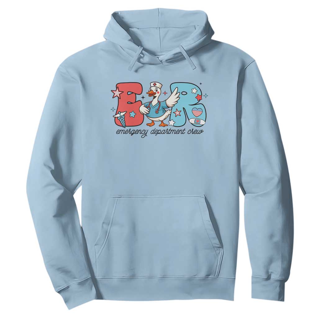 ER Nurse Silly Goose Hoodie Funny Emergency Department TS14 Light Blue Print Your Wear