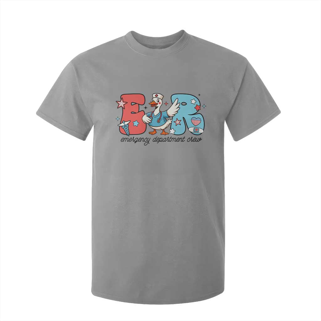 ER Nurse Silly Goose T Shirt For Kid Funny Emergency Department TS14 Sport Gray Print Your Wear