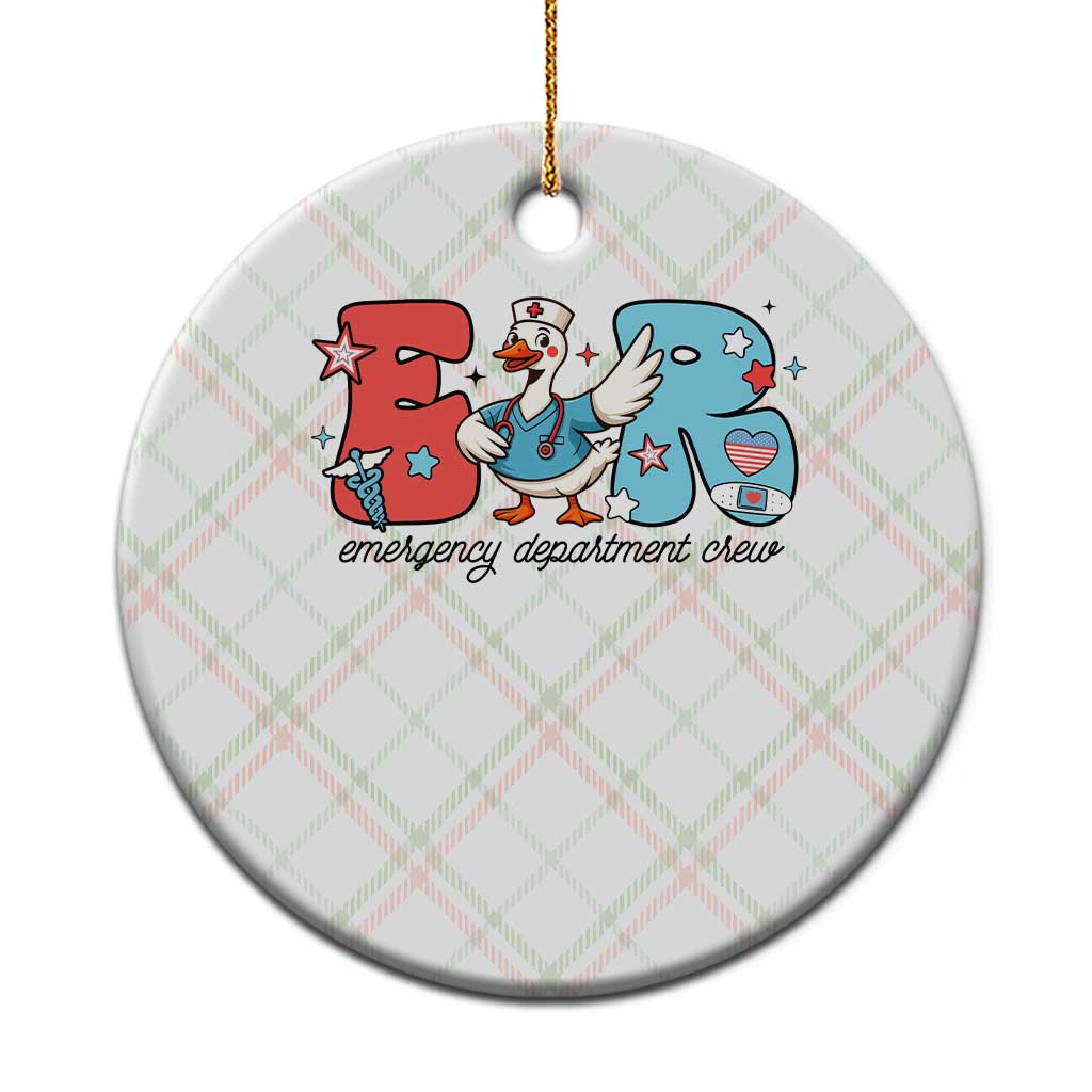 ER Nurse Silly Goose Ceramic Ornament Funny Emergency Department TS14 1pc Christmas Plaid Print Your Wear