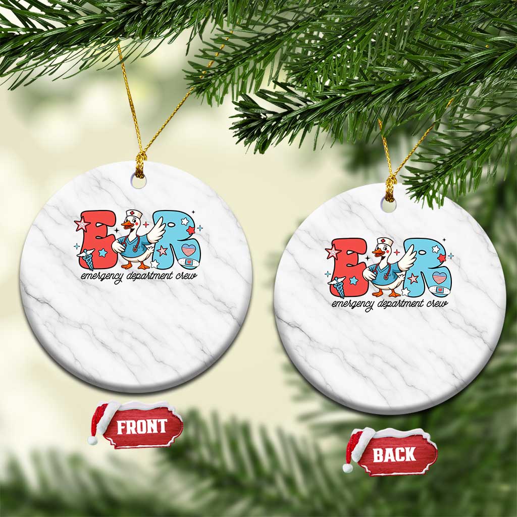ER Nurse Silly Goose Ceramic Ornament Funny Emergency Department TS14 1pc White Marble Print Your Wear