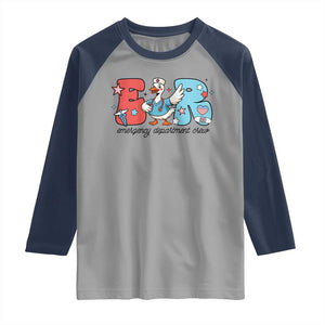 ER Nurse Silly Goose Raglan Shirt Funny Emergency Department TS14 Sport Gray Navy Print Your Wear