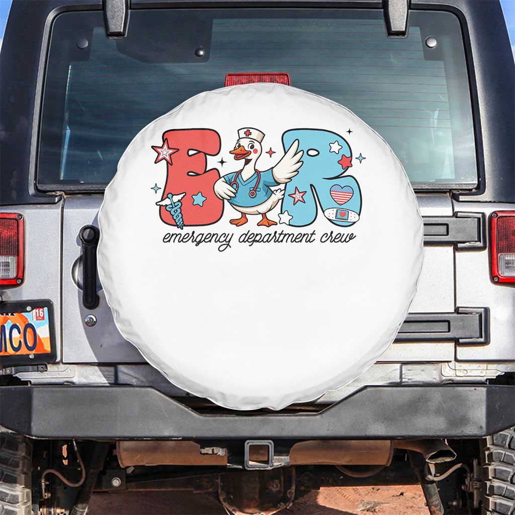 ER Nurse Silly Goose Spare Tire Cover Funny Emergency Department TS14 No hole White Print Your Wear