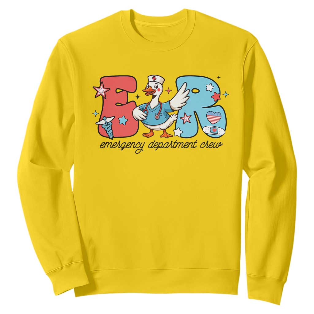 ER Nurse Silly Goose Sweatshirt Funny Emergency Department TS14 Daisy Print Your Wear